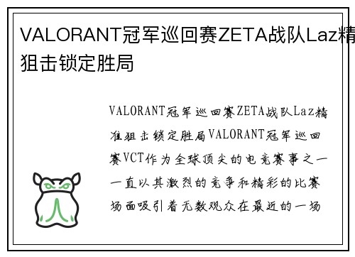 VALORANT冠军巡回赛ZETA战队Laz精准狙击锁定胜局